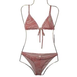 L*Space Bikini Brittany Top Camacho Bottom Metallic Tie Die Swirl Small NWT